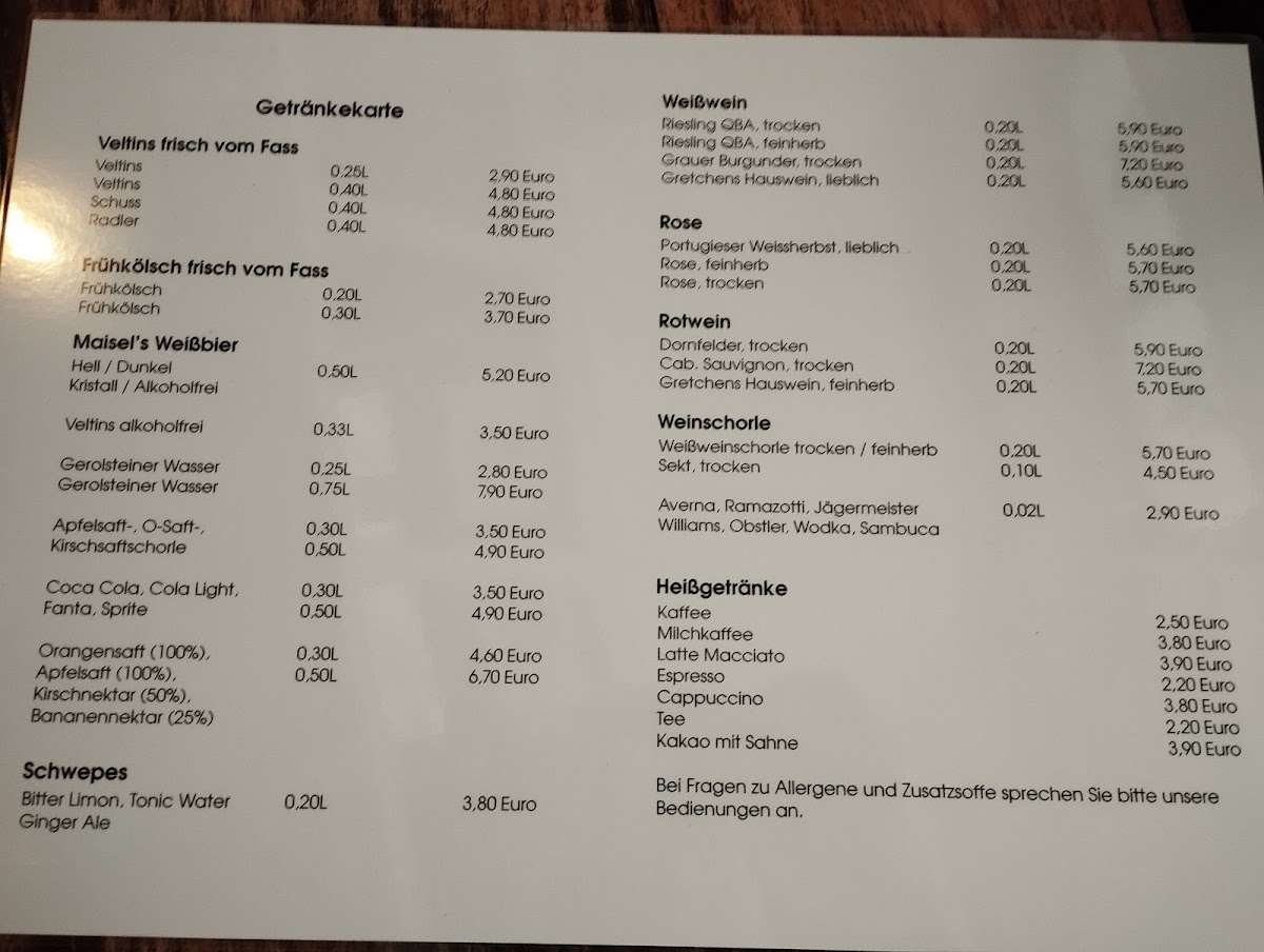 Menu Gretchens Restaurant Koblenz Altstadt - Koblenz-1