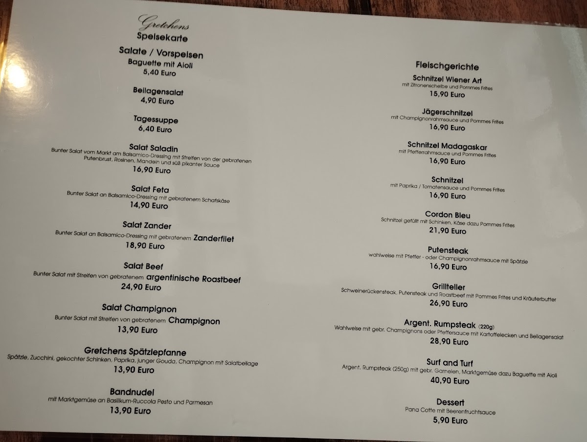 Menu Gretchens Restaurant Koblenz Altstadt - Koblenz-2