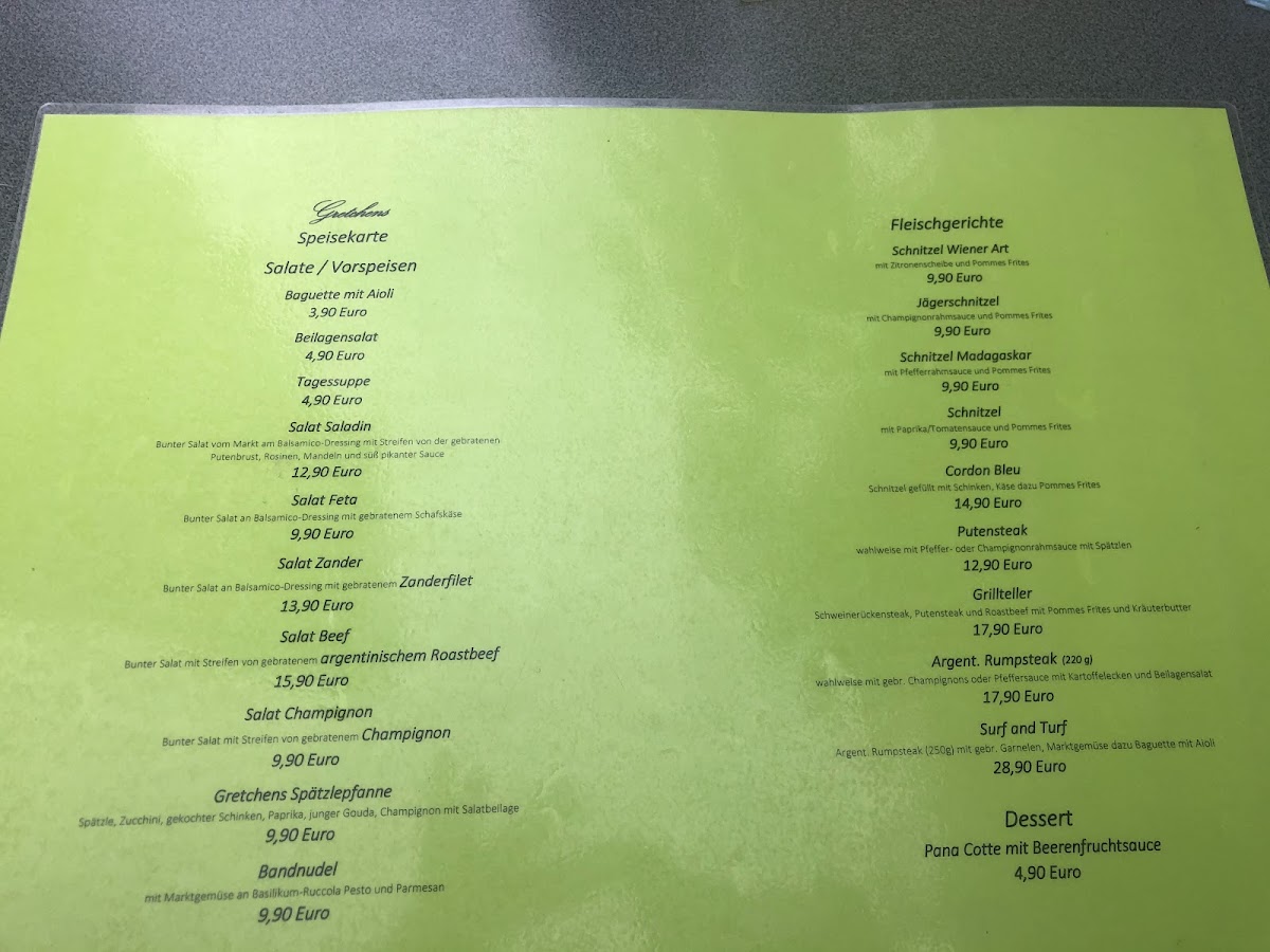 Menu Gretchens Restaurant Koblenz Altstadt - Koblenz-5